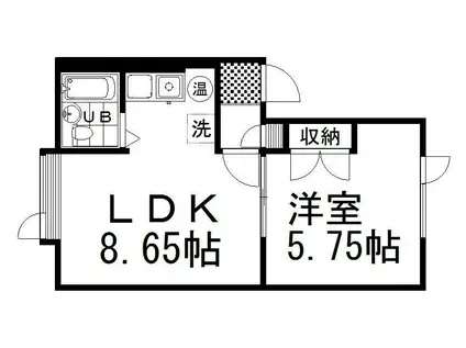 エスコート芦野(1LDK/2階)の間取り写真