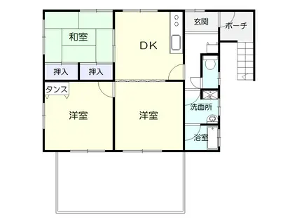 絹ヶ丘2丁目貸室2階(3DK/2階)の間取り写真