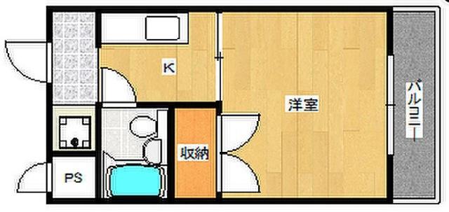グレース中広通マンション(1K/3階)の間取り写真
