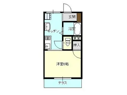 アパートメントハウス パオI(1K/2階)の間取り写真