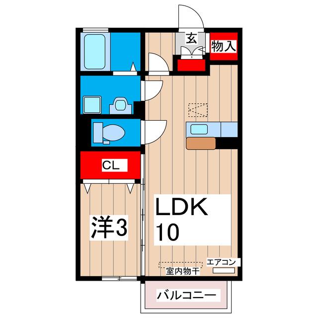 コンフォートK(1LDK/1階)の間取り写真