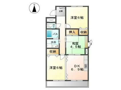 レシェンテII(3LDK/3階)の間取り写真