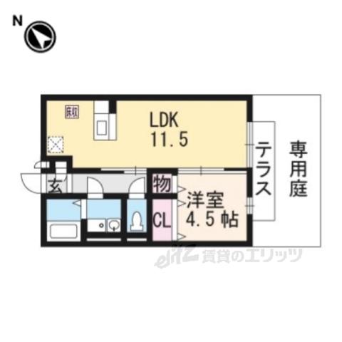 セジュールアースマーシ3(1LDK/1階)の間取り写真