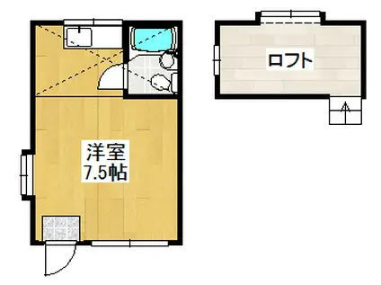 ヒライコーポ(ワンルーム/1階)の間取り写真