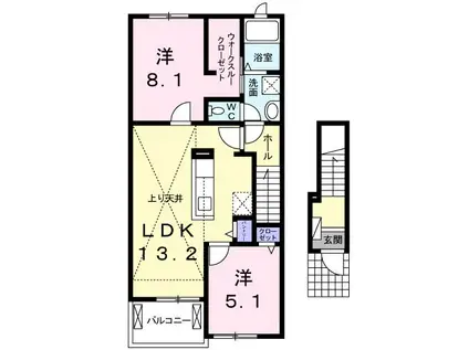 グランツF(2LDK/2階)の間取り写真