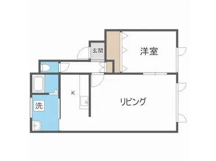 KAEN(1LDK/1階)の間取り写真