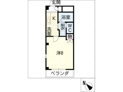 ブランシェ 平手南(1K/1階)の間取り写真