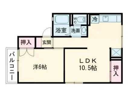 リトルハイツ(1LDK/2階)の間取り写真