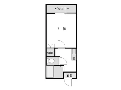 ウイング庄原3号館(1K/2階)の間取り写真