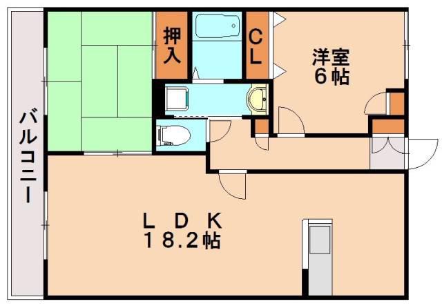 グランドゥール・オニクラ(2LDK/2階)の間取り写真