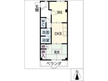 CONFORT M(2DK/3階)の間取り写真