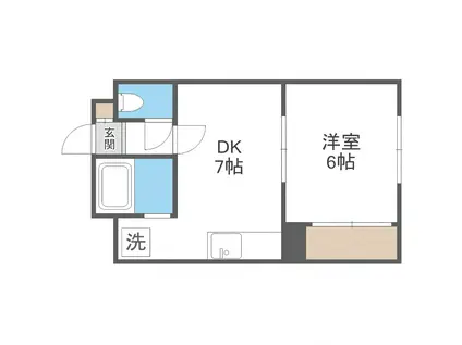 シティハウス白石(1DK/4階)の間取り写真