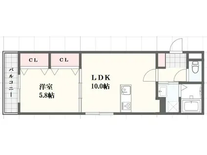 LE CORINDON(1LDK/3階)の間取り写真