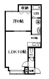 ファーレIII(1LDK/1階)の間取り写真