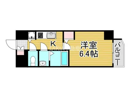 エスリード京橋ウエスト(1K/2階)の間取り写真