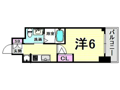 エステムプラザ神戸西IVインフィニティ(1K/3階)の間取り写真