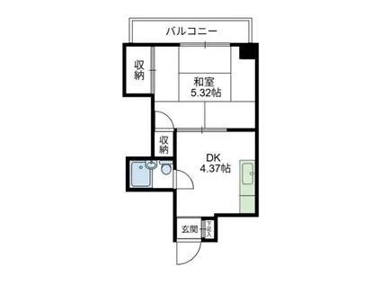 小川ビル(1DK/1階)の間取り写真