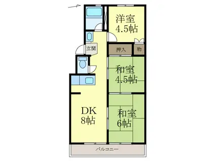 コーポ池尾(3DK/1階)の間取り写真