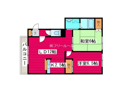サンライズマンションIIIB(2LDK/1階)の間取り写真