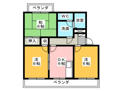 プレミールM(3DK/2階)の間取り写真