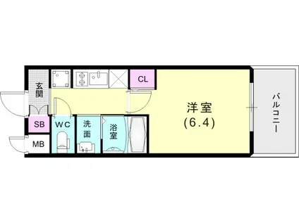 エステムコート神戸ステーションウィズ(1K/12階)の間取り写真