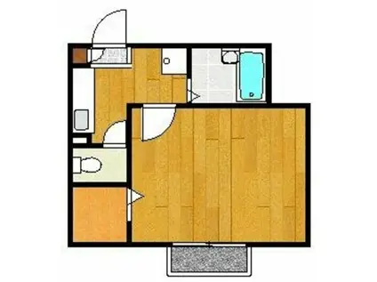 メゾンロワールIII(1K/1階)の間取り写真