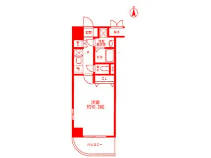 クレール矢沢(1K/2階)の間取り写真