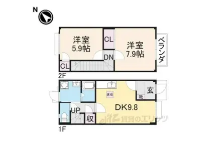 アイハウス(2LDK/1階)の間取り写真