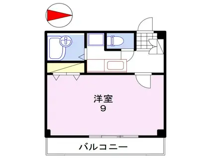 VIA LACTY(1DK/3階)の間取り写真