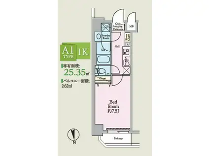 HYS綾瀬駅前(1K/2階)の間取り写真