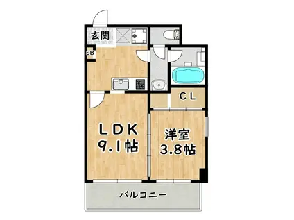 FELIS塚本(1LDK/5階)の間取り写真