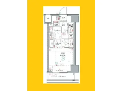 クレヴィスタ横濱関内II(1K/2階)の間取り写真