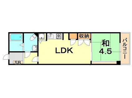 ボヌール向陽(1LDK/3階)の間取り写真