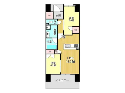 ヴェリテ金剛ルネクロスサイト(2LDK/10階)の間取り写真