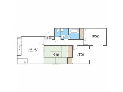 大谷マンションⅠ(3LDK/2階)の間取り写真