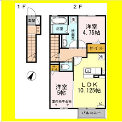 クラリス(2LDK/2階)の間取り写真