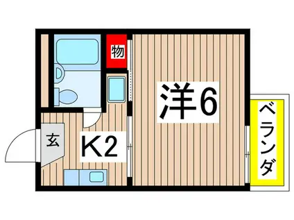 メゾン神沢 S棟(1K/2階)の間取り写真