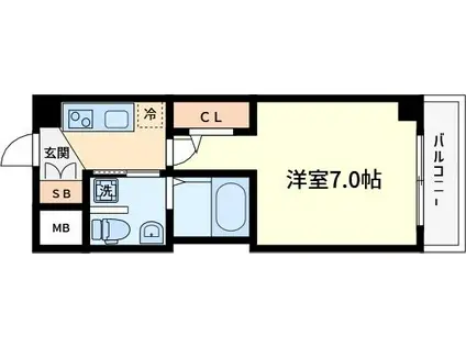 ラシーヌ天王寺町南(1K/6階)の間取り写真