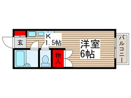 ハイツヒロ(1K/2階)の間取り写真