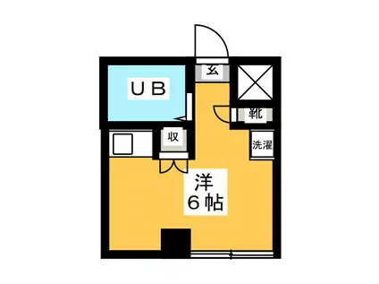 岡田ビル(ワンルーム/1階)の間取り写真