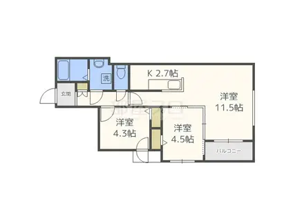 カサトレスVIII(2LDK/4階)の間取り写真