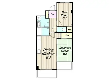 ドリームハイツ南林間(2DK/2階)の間取り写真