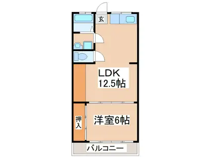 コーポNS(1LDK/2階)の間取り写真