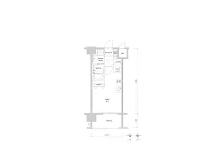 エンクレスト博多PARKSIDE(ワンルーム/12階)の間取り写真