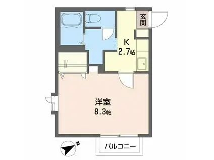 イーストセンダイ(1K/2階)の間取り写真