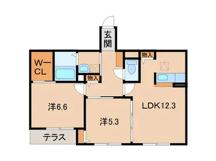 シャーメゾン中島(2LDK/1階)の間取り写真