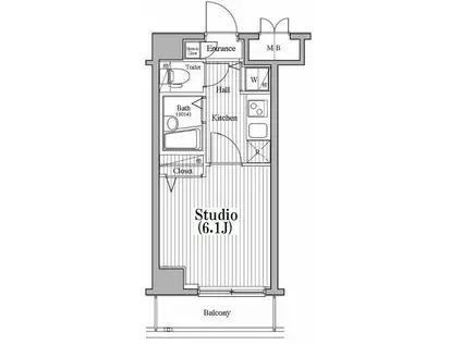 ガーラ・シティ東陽町(1K/5階)の間取り写真