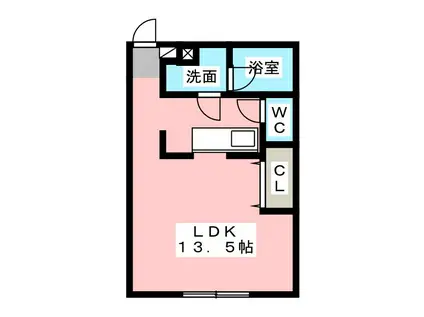 LINO(ワンルーム/1階)の間取り写真