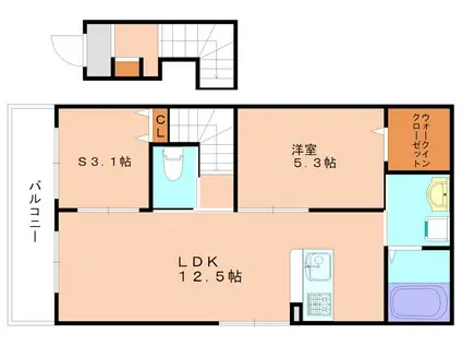 レジデンス天神(1SLDK/2階)の間取り写真