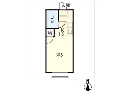 ハイツ川崎(1K/2階)の間取り写真